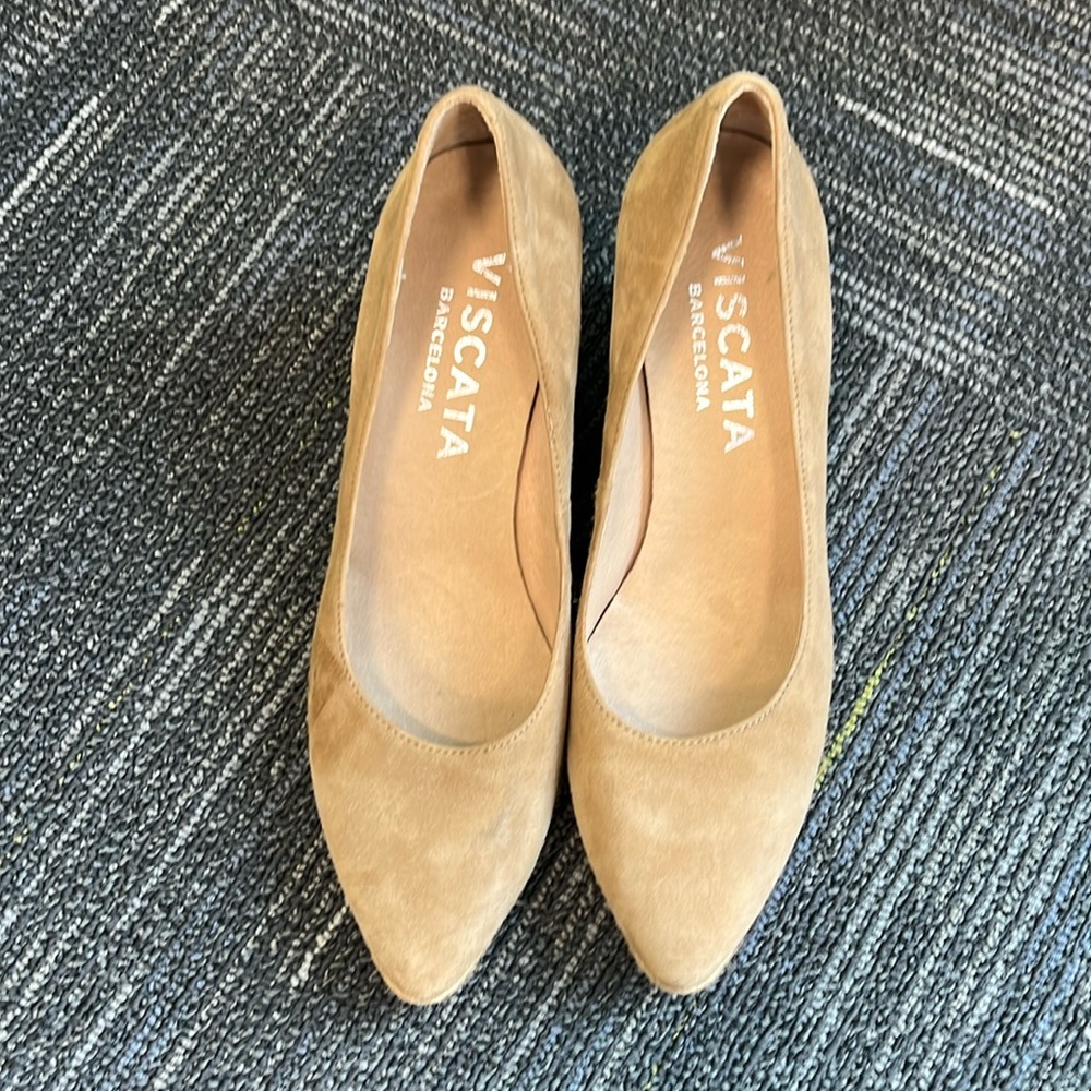 Viscata Barcelona Roses Suede U Cut Espadrille Wedges